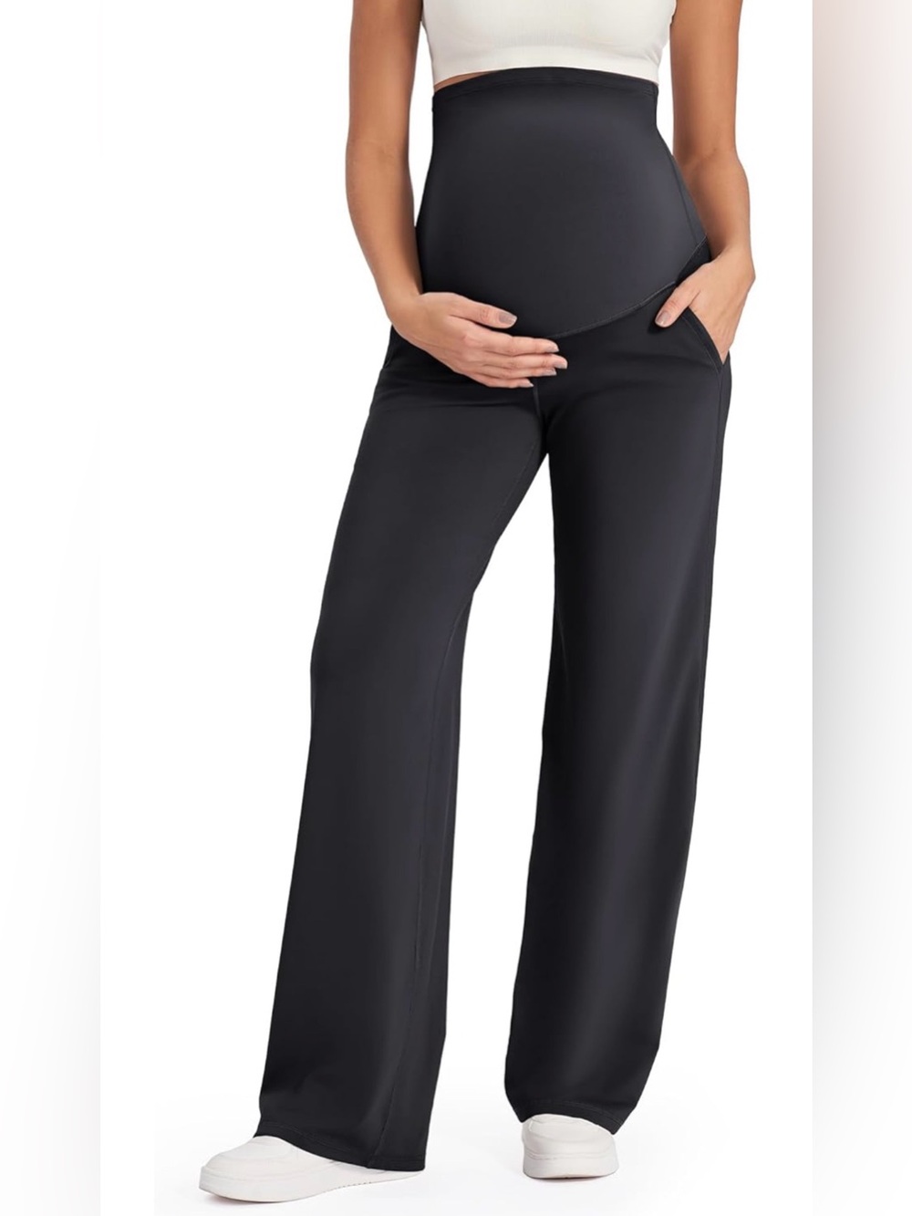G4Free EverGoing Maternity Stretch Wide Leg Pants in XXL (14-16) Extra Tall